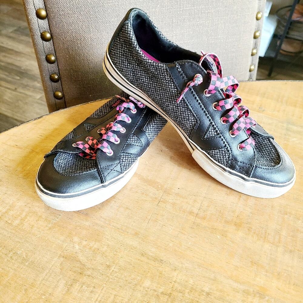 Tenisky Vans Tory Two‎ Tone Gray/Black/Pink Lace Up Shoes Women's Size 9.5